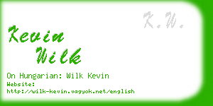 kevin wilk business card